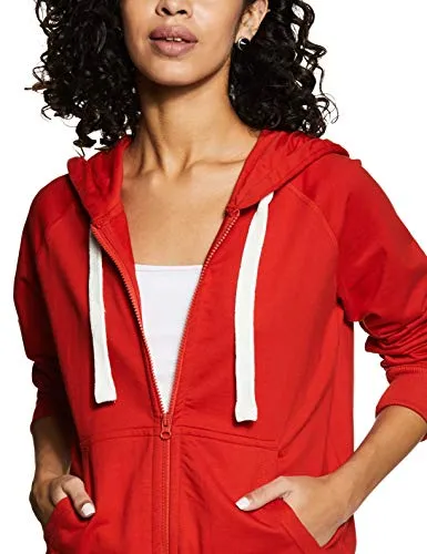 Amazon Brand - Symbol Women's Sweatshirt (AW19SS002_Fire Red_Large)