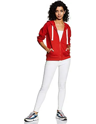 Amazon Brand - Symbol Women's Sweatshirt (AW19SS002_Fire Red_Large)