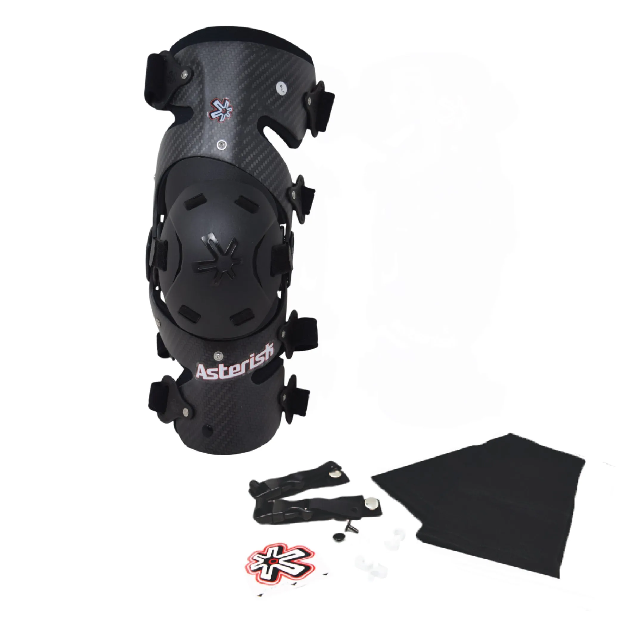 Asterisk Carbon Cell One - Advanced Knee Protector Brace (Left Only) for Motocross, Snowboarding, Wakeboarding, Off-Roading, Football, & More - Size X-Small