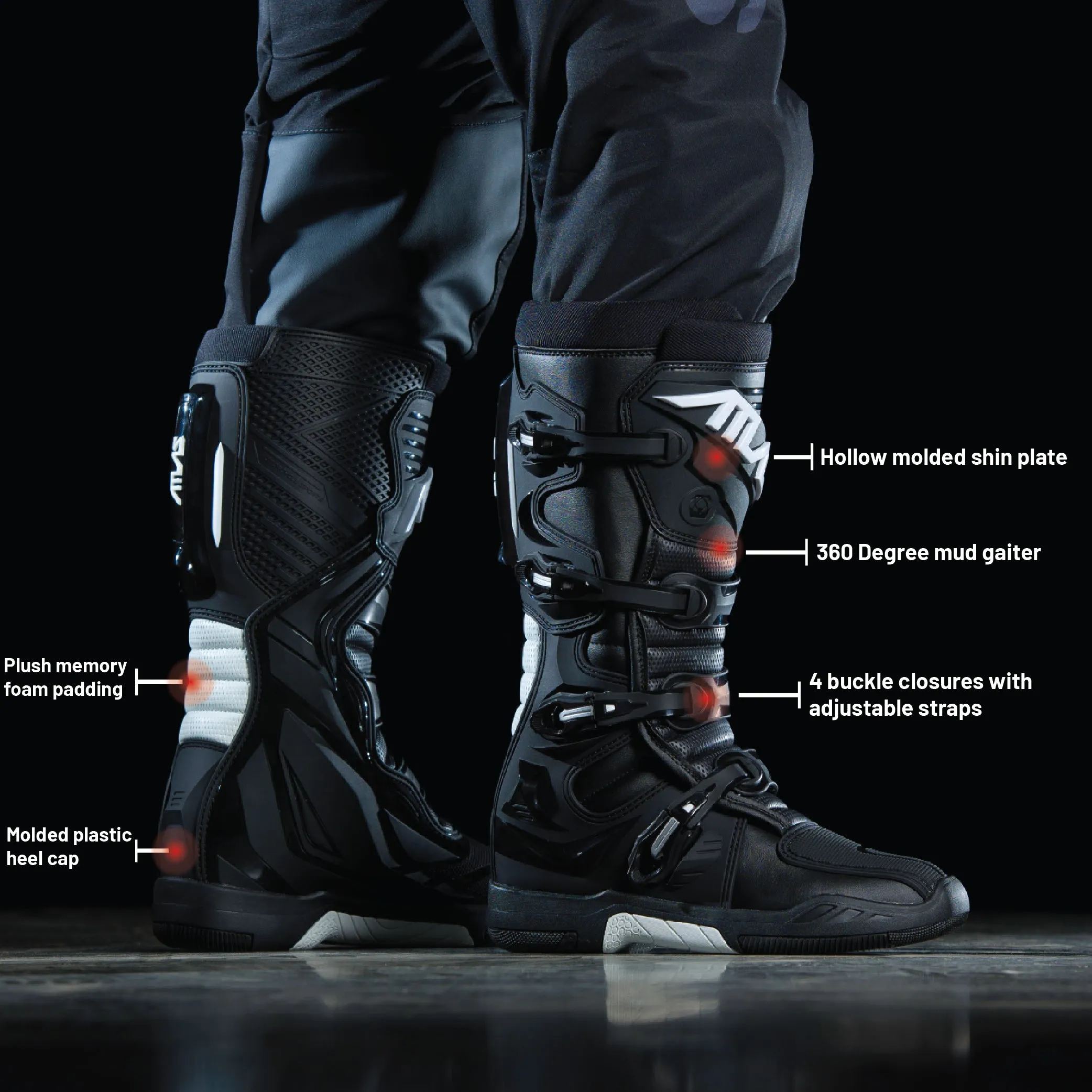 Atlas Traction  Boots for Racing & Powersports - Adult - Size: 8 (Black)