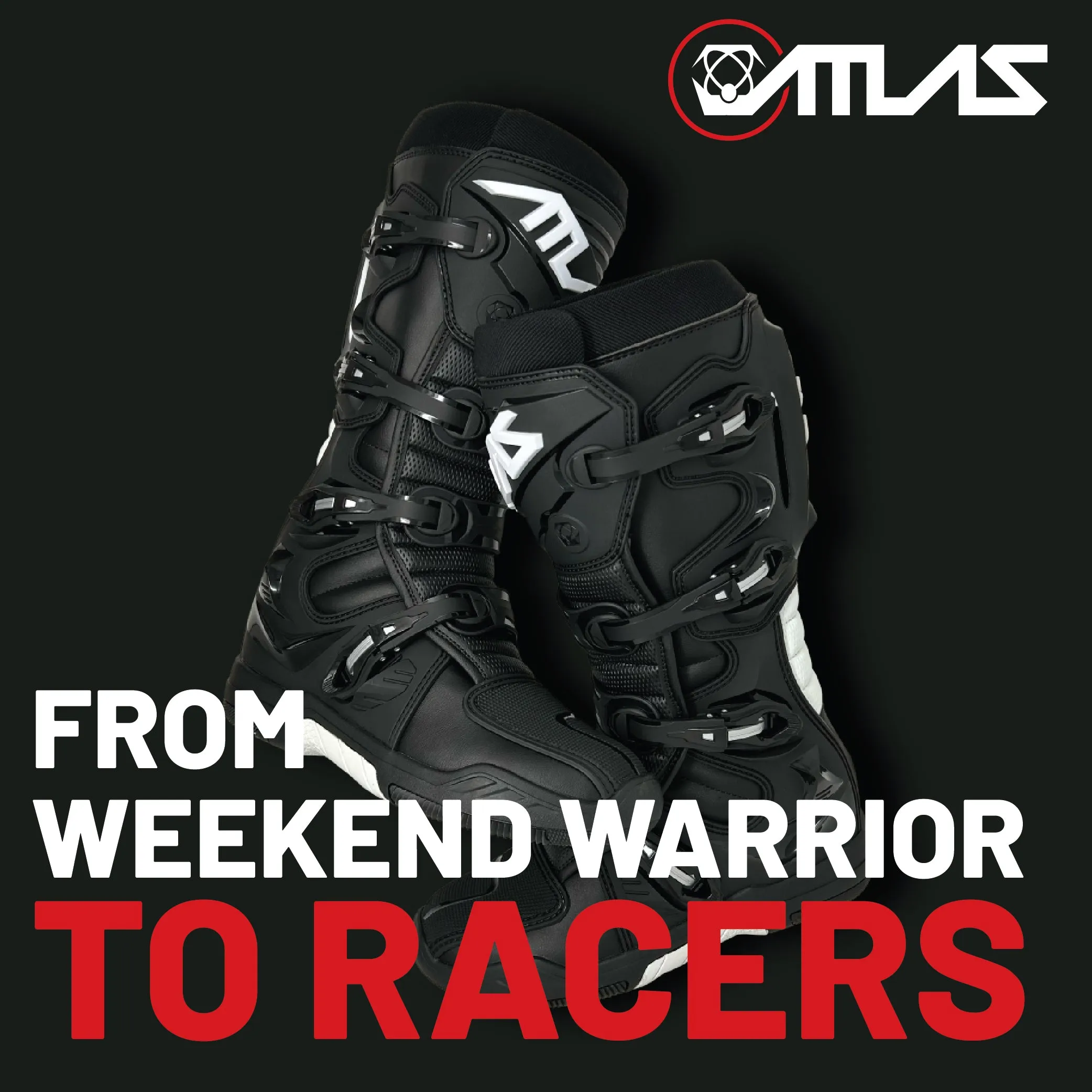 Atlas Traction  Boots for Racing & Powersports - Adult - Size: 8 (Black)