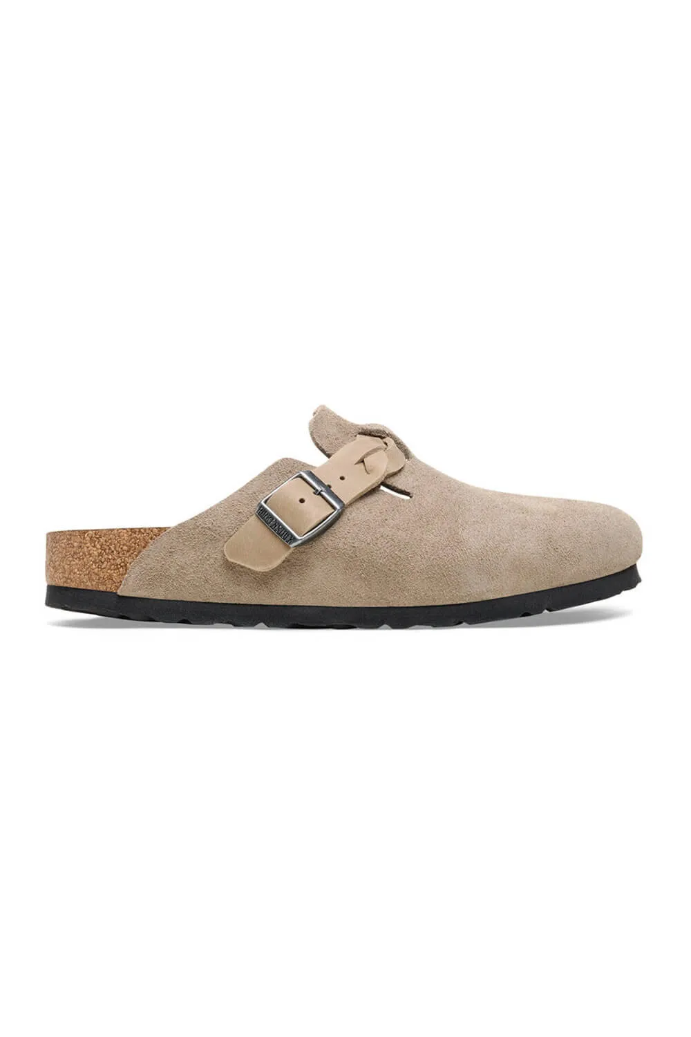 Birkenstock Boston Braided Suede Leather Clogs for Women in Taupe | 1026694