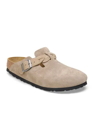 Birkenstock Boston Braided Suede Leather Clogs for Women in Taupe | 1026694