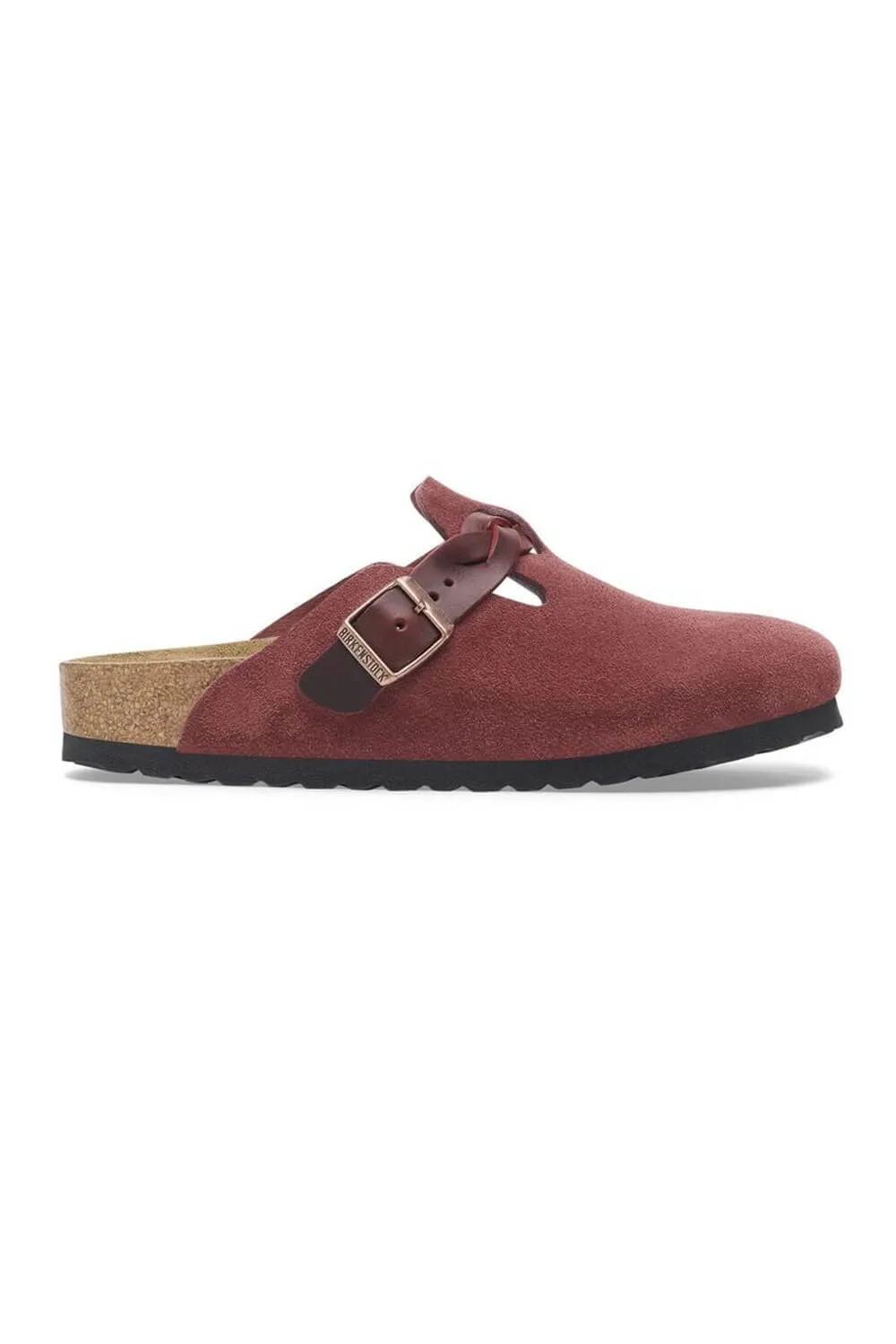 Birkenstock Boston Braided Suede Leather Clogs for Women in Zinfandel | 1027925