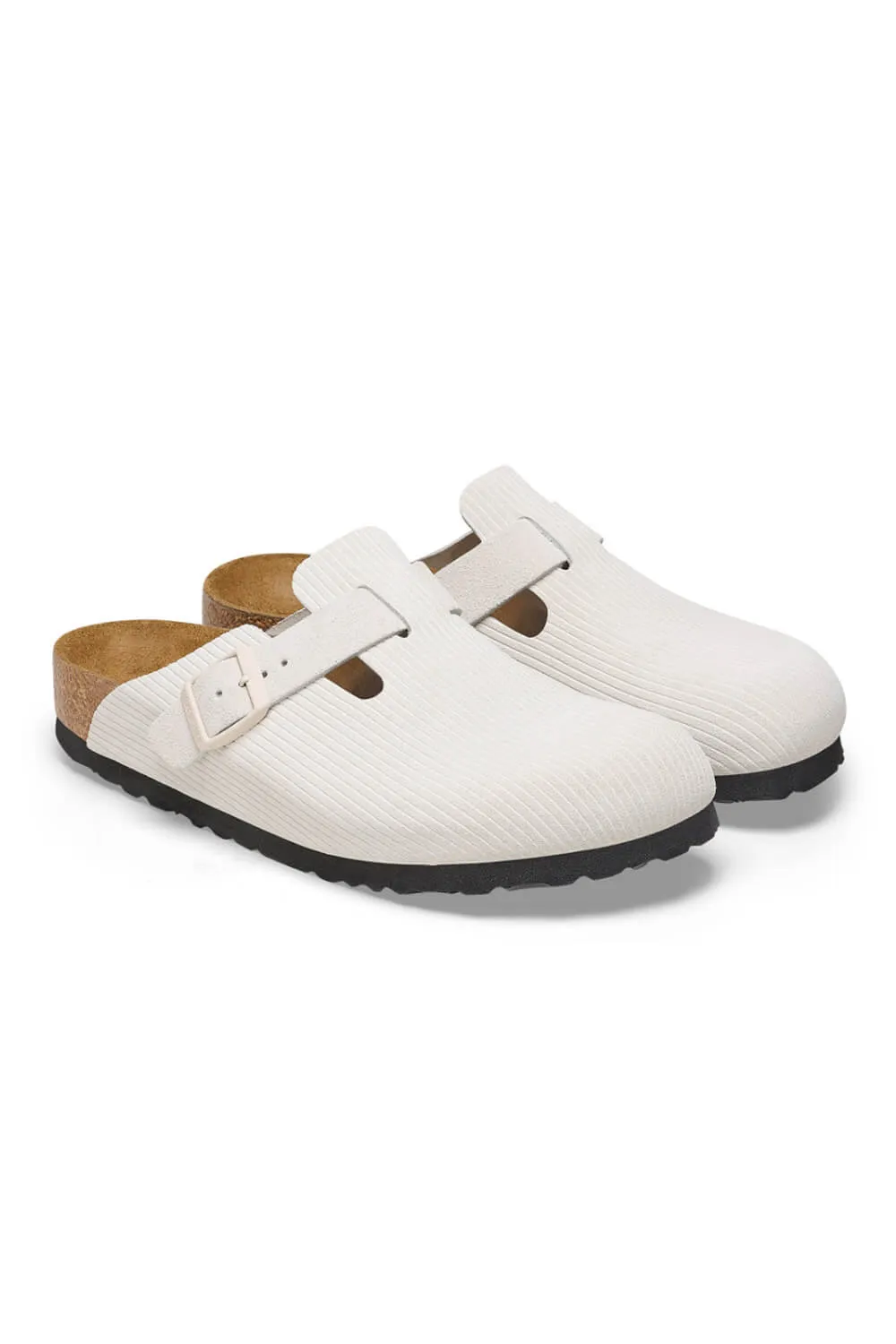 Birkenstock Boston Corduroy Suede Clogs for Women in Antique White | 1025270