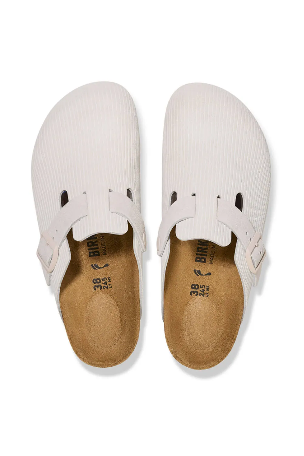 Birkenstock Boston Corduroy Suede Clogs for Women in Antique White | 1025270