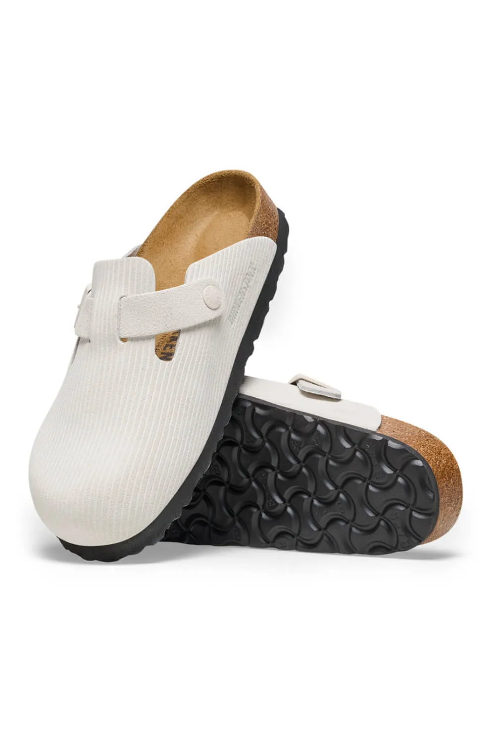 Birkenstock Boston Corduroy Suede Clogs for Women in Antique White | 1025270