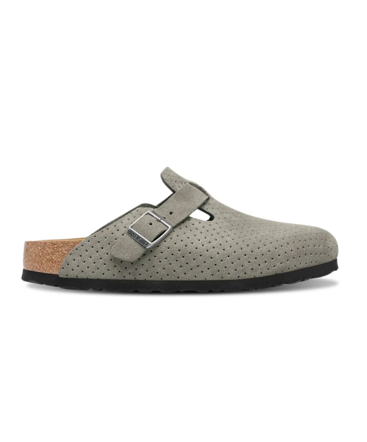 Birkenstock Boston Embossed Suede Leather Stone Coin Clogs