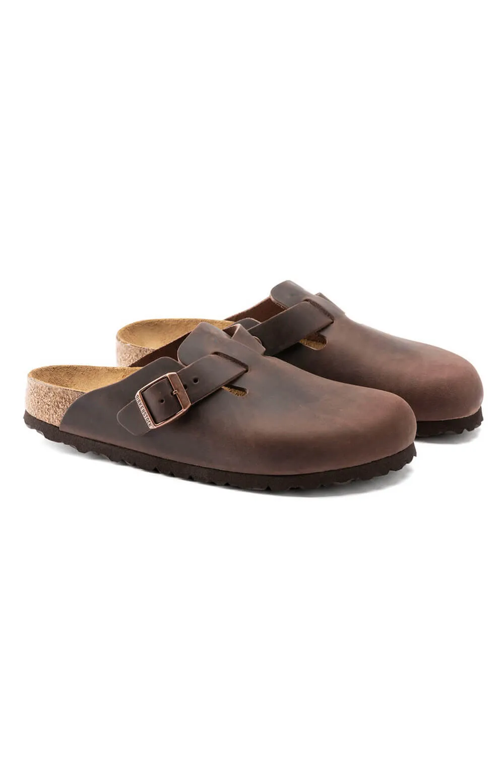 Birkenstock Boston Soft Footbed Oiled Leather Clogs for Men in Haban | 860131