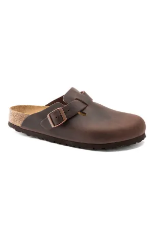 Birkenstock Boston Soft Footbed Oiled Leather Clogs for Men in Haban | 860131