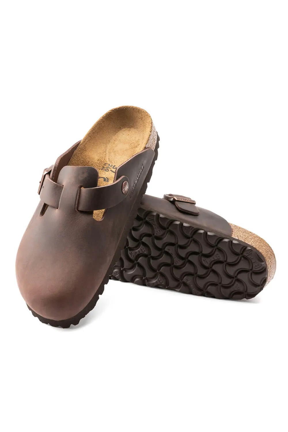 Birkenstock Boston Soft Footbed Oiled Leather Clogs for Men in Haban | 860131