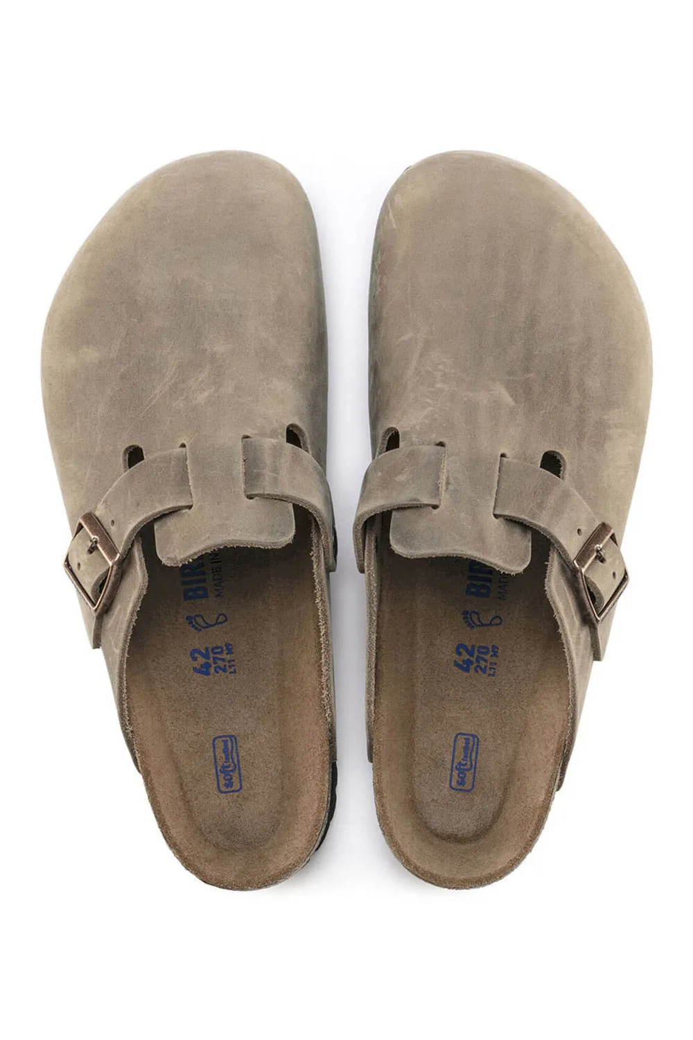 Birkenstock Boston Soft Footbed Oiled Leather Clogs for Men in Tobacco Brown | 1018147