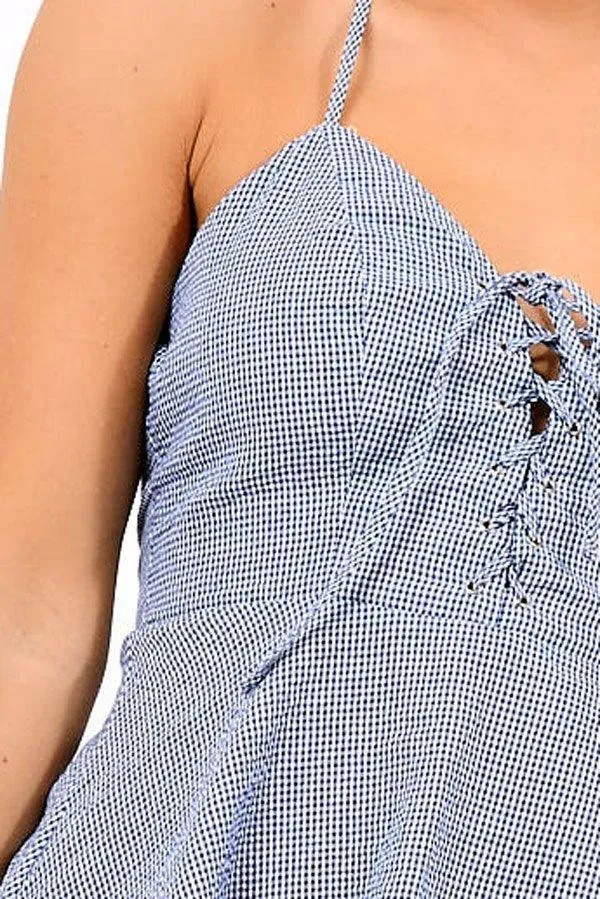 Blue Gingham Sweetheart Dress - Jazz