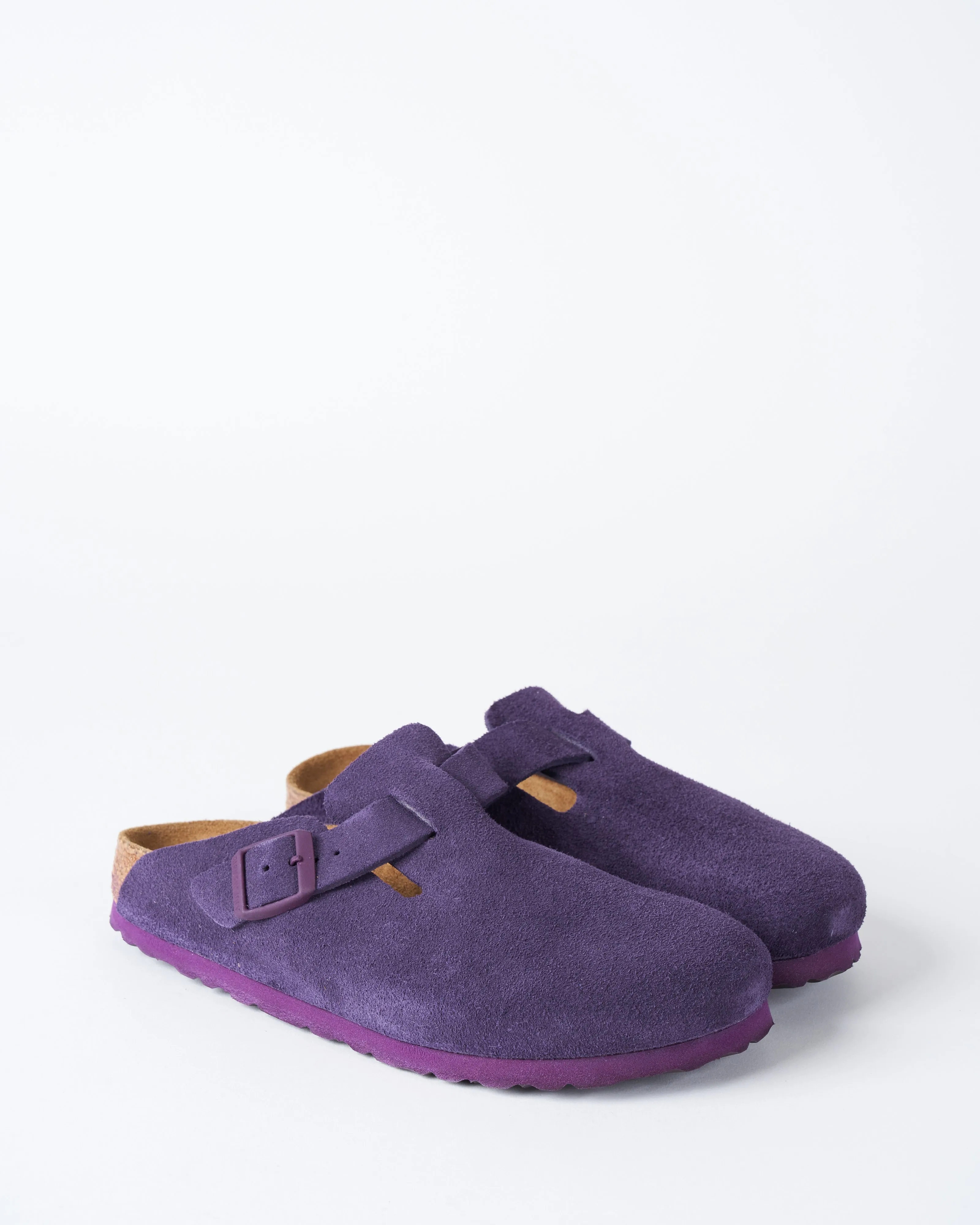 boston soft footbed suede clog - blackberry wine suede