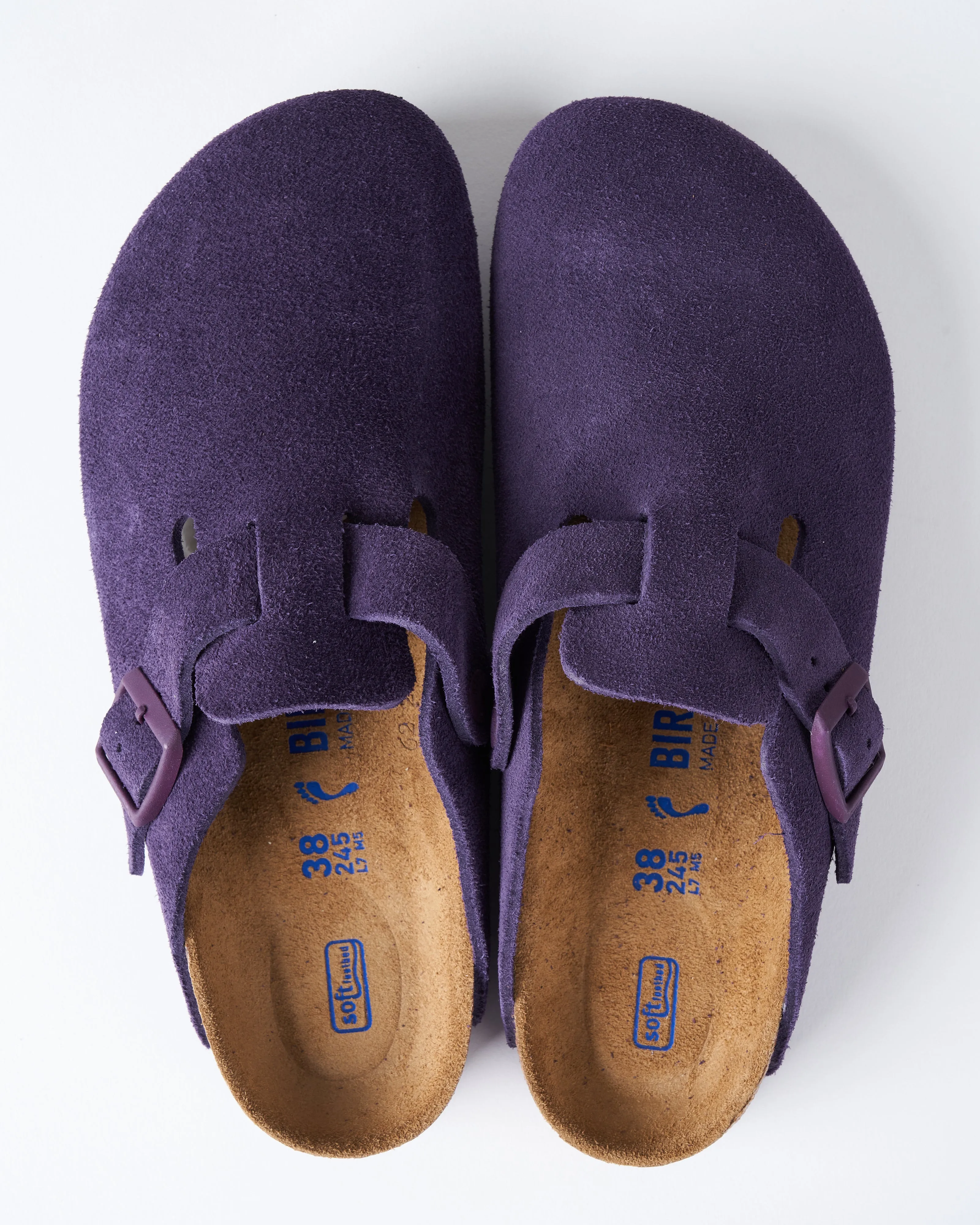 boston soft footbed suede clog - blackberry wine suede