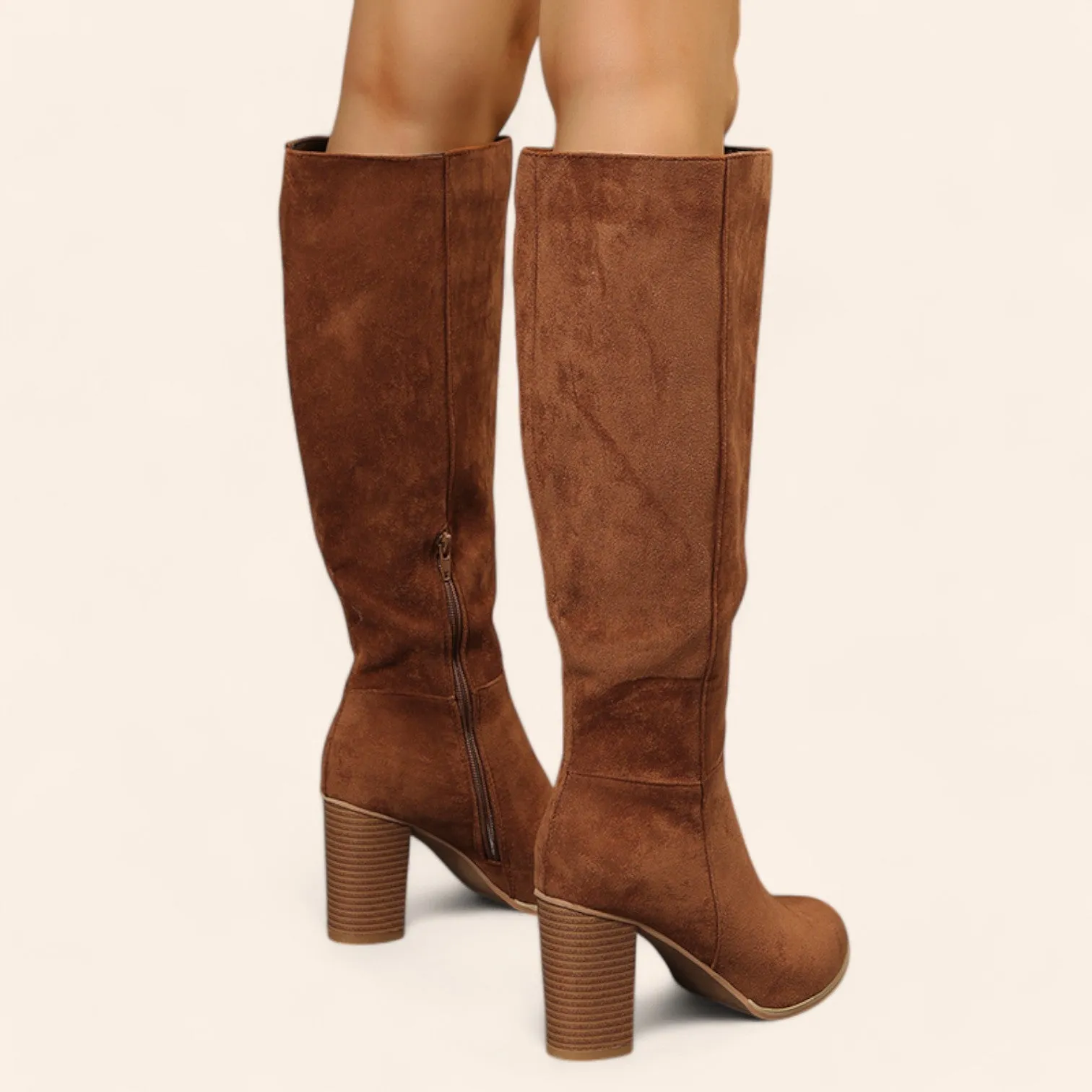 Brown suede cowboy-style boots - N°53
