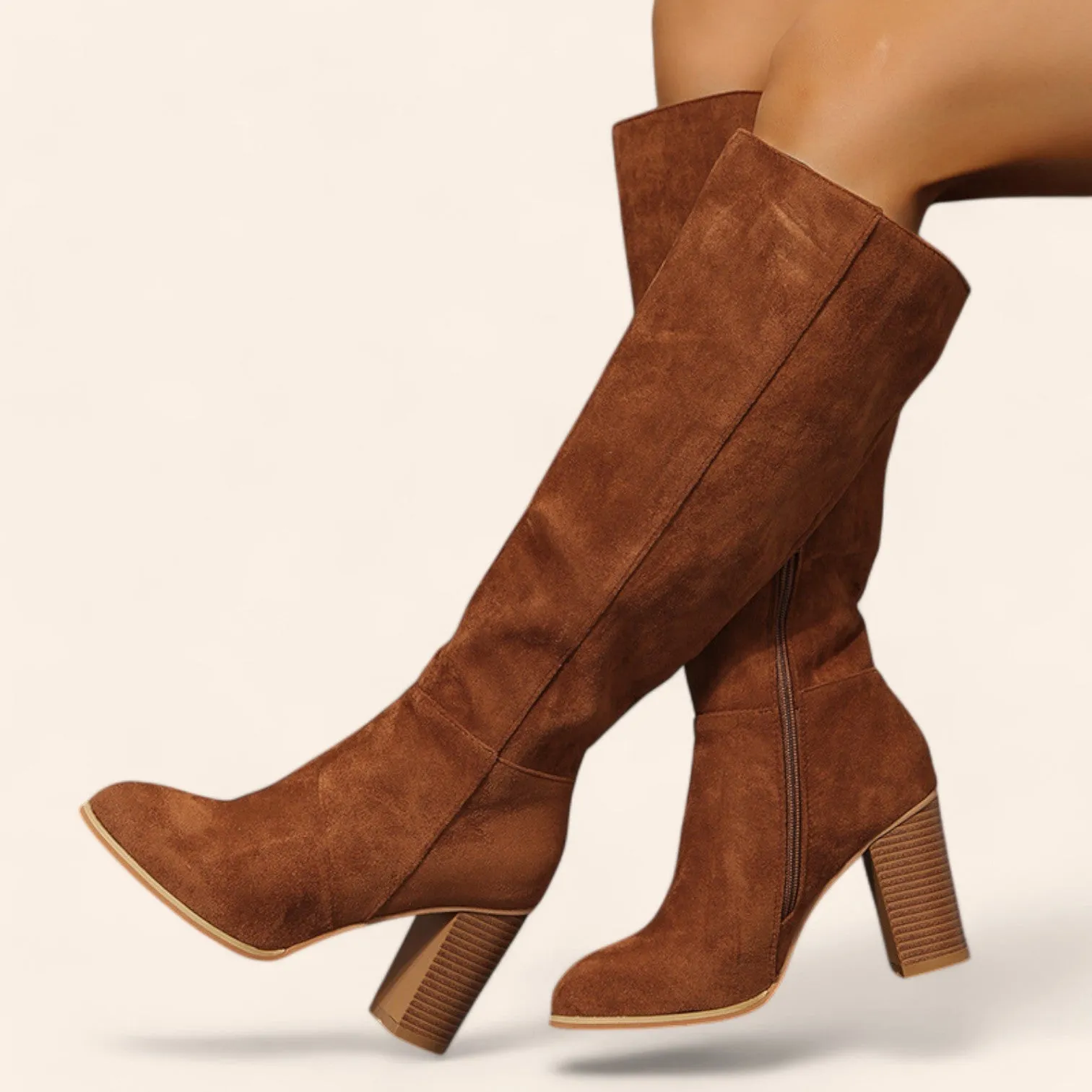 Brown suede cowboy-style boots - N°53