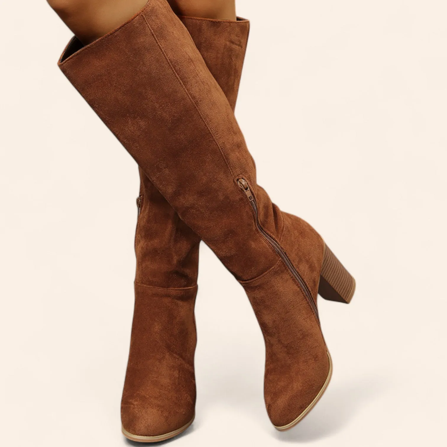 Brown suede cowboy-style boots - N°53