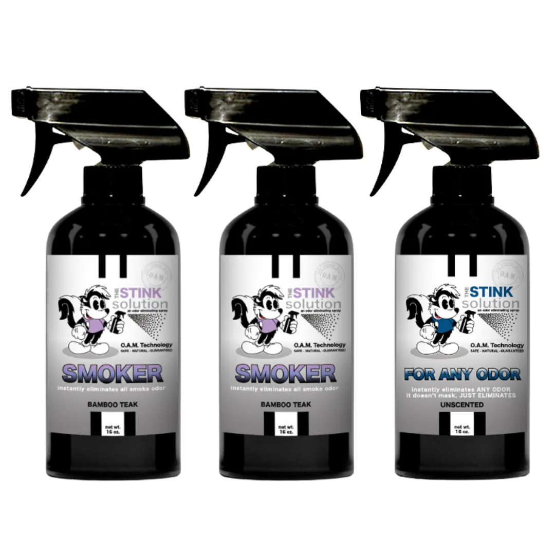 Buy 2 Get 1 FREE - Two Smoke Odor Eliminating Sprays (Bamboo Teak)   One For Any Odor Eliminating Spray (Unscented) 16 oz