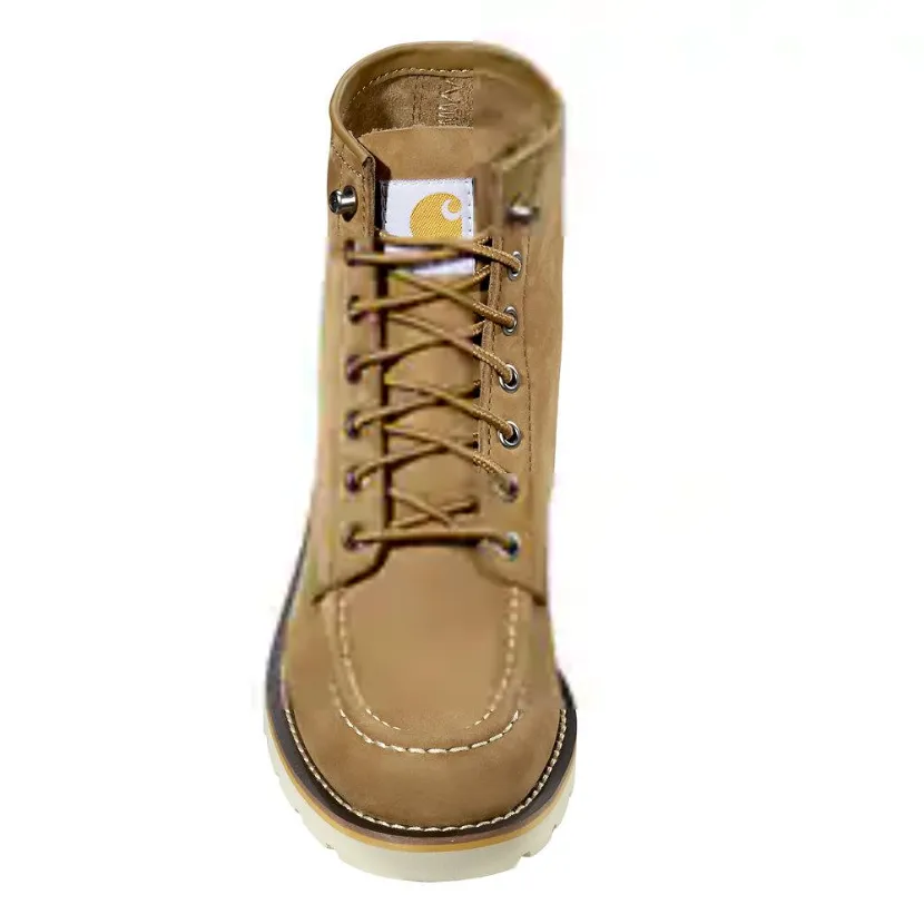 Carhartt Women's 6" Moc Toe Slip Resist Wedge Work Boot- Hickory- FW6022-W