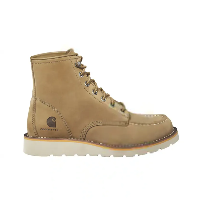 Carhartt Women's 6" Moc Toe Slip Resist Wedge Work Boot- Hickory- FW6022-W
