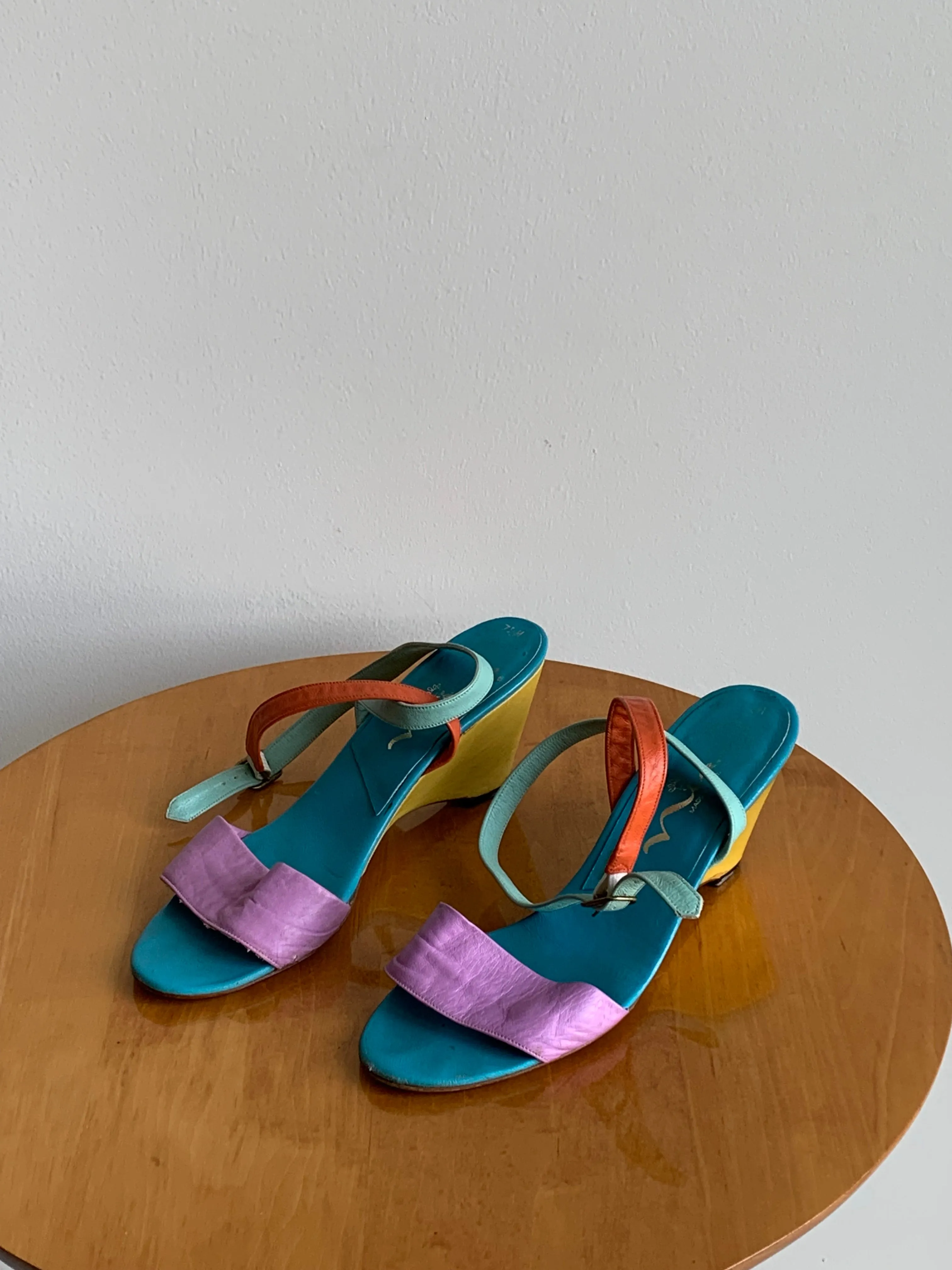 Colorful wedge sandals