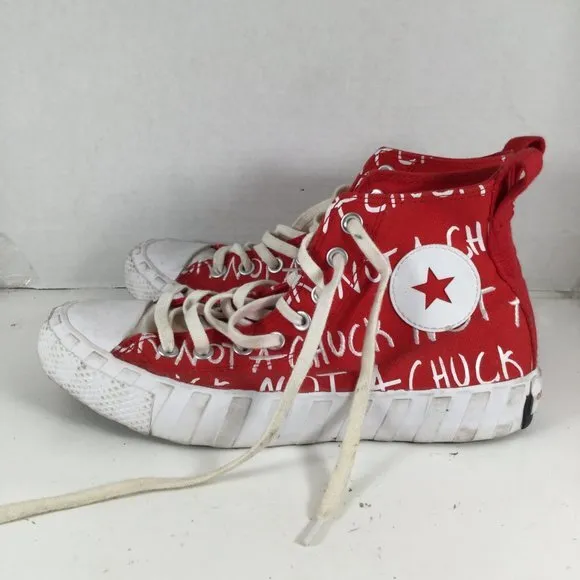 Converse Sneakers Boys Size 7 UNT1TL3D High Top Red White Not A Chuck