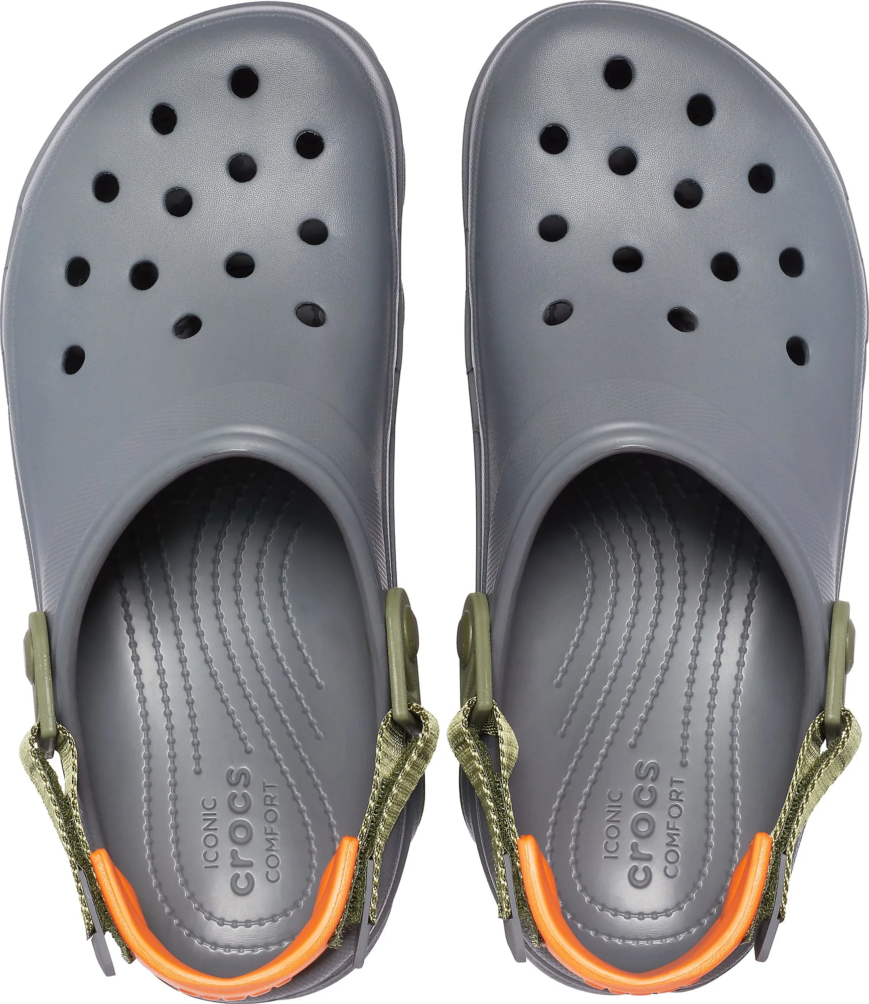 Crocs Adults Unisex All Terrain Clogs In Slate Grey/Orange