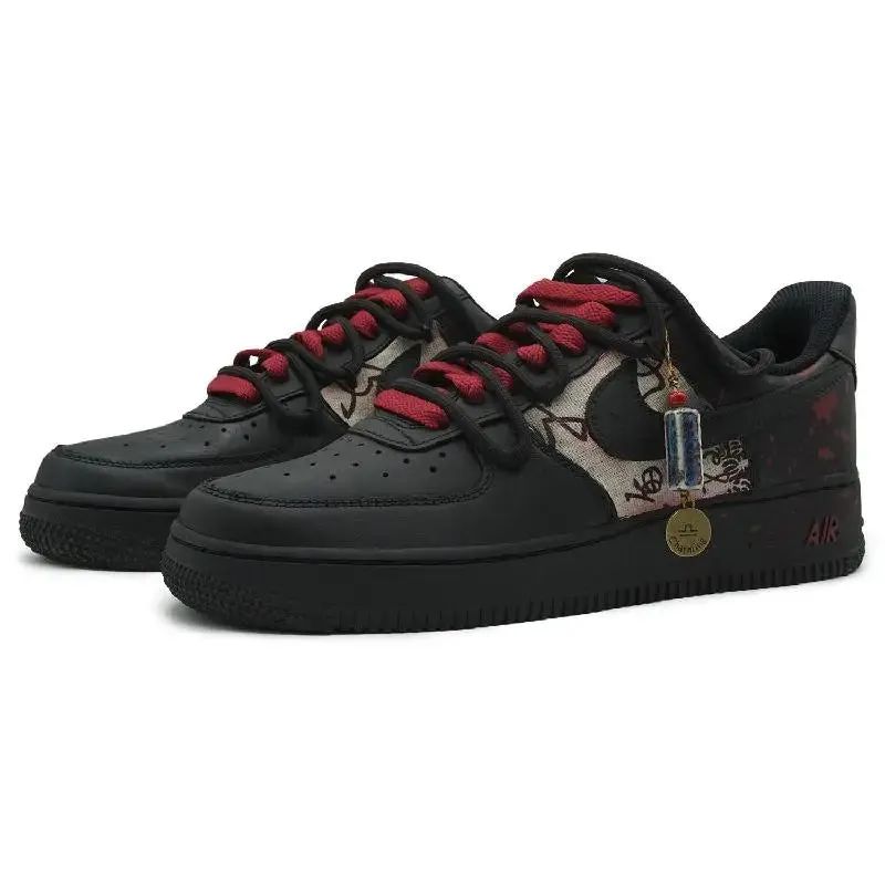 Custom Nike Air Force 1 Low Black/Red Sneakers