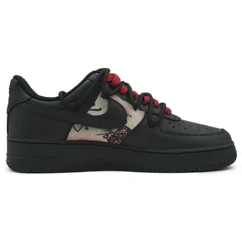 Custom Nike Air Force 1 Low Black/Red Sneakers