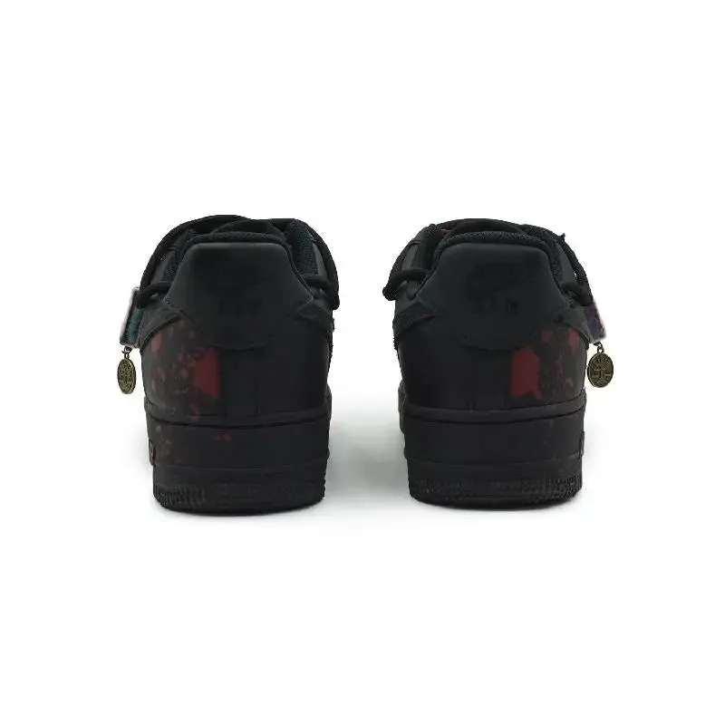 Custom Nike Air Force 1 Low Black/Red Sneakers