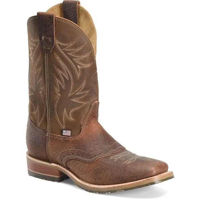 Double H Men's Dalton 11" Square Toe Western Classic Boot -Brown- DH4655
