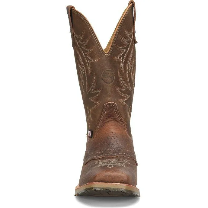 Double H Men's Dalton 11" Square Toe Western Classic Boot -Brown- DH4655