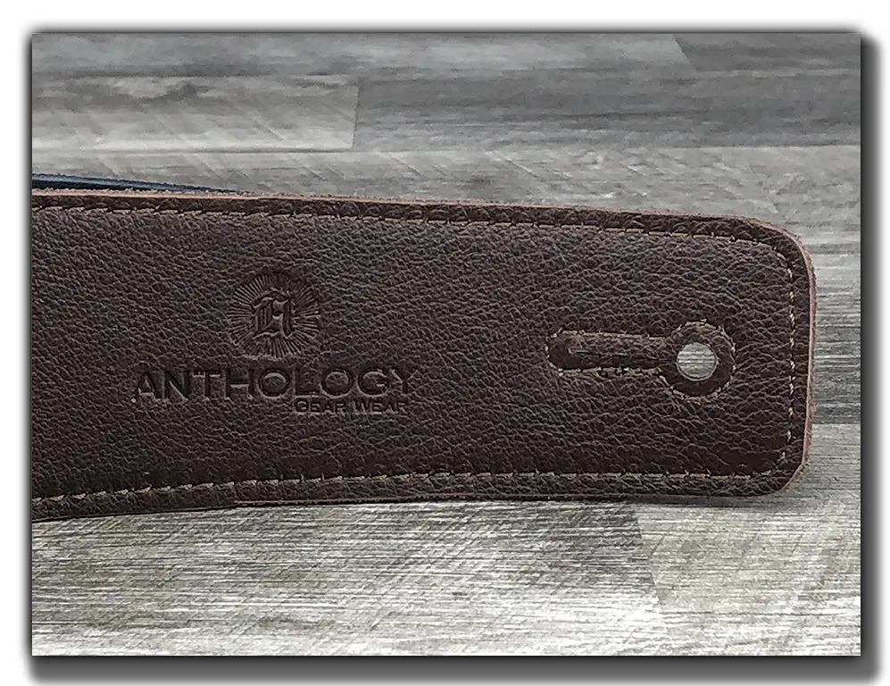 El Camino - Whiskey Brown / Turquoise Leather Guitar Strap