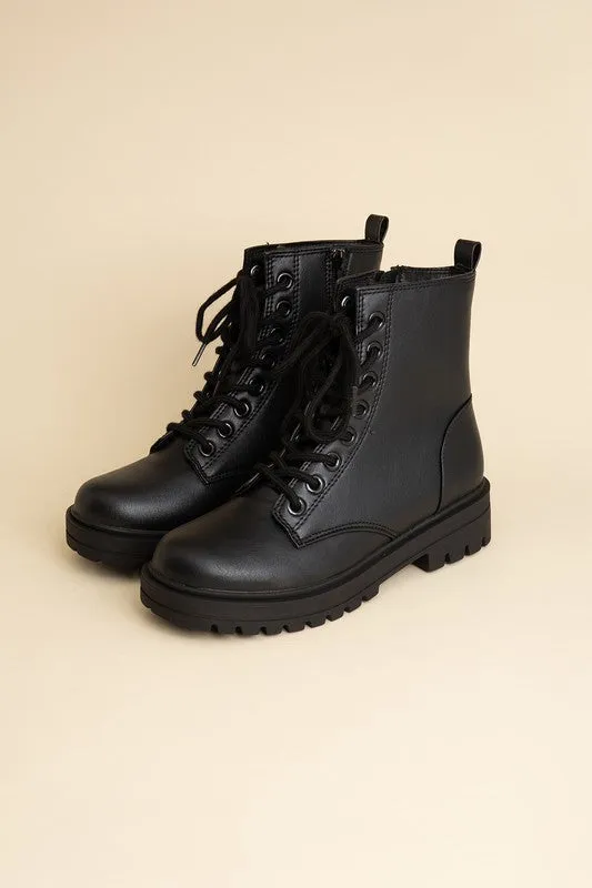 Epsom Black Lace-Up Boots