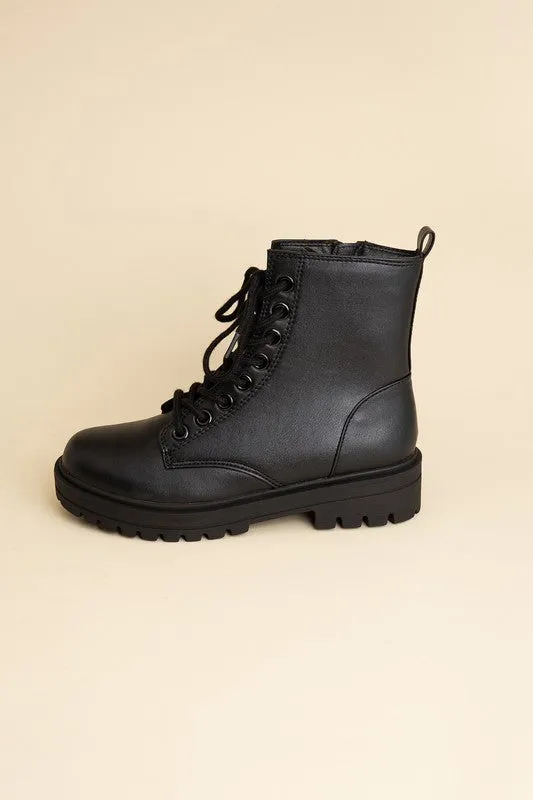 Epsom Black Lace-Up Boots