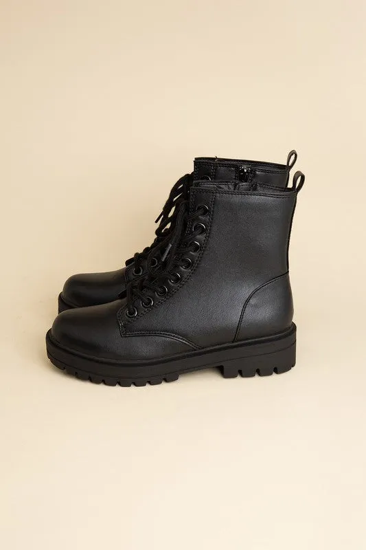 Epsom Black Lace-Up Boots