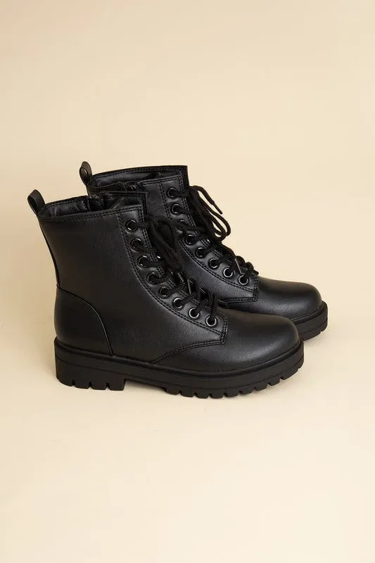 Epsom Black Lace-Up Boots