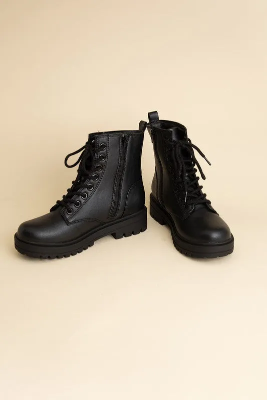 Epsom Black Lace-Up Boots