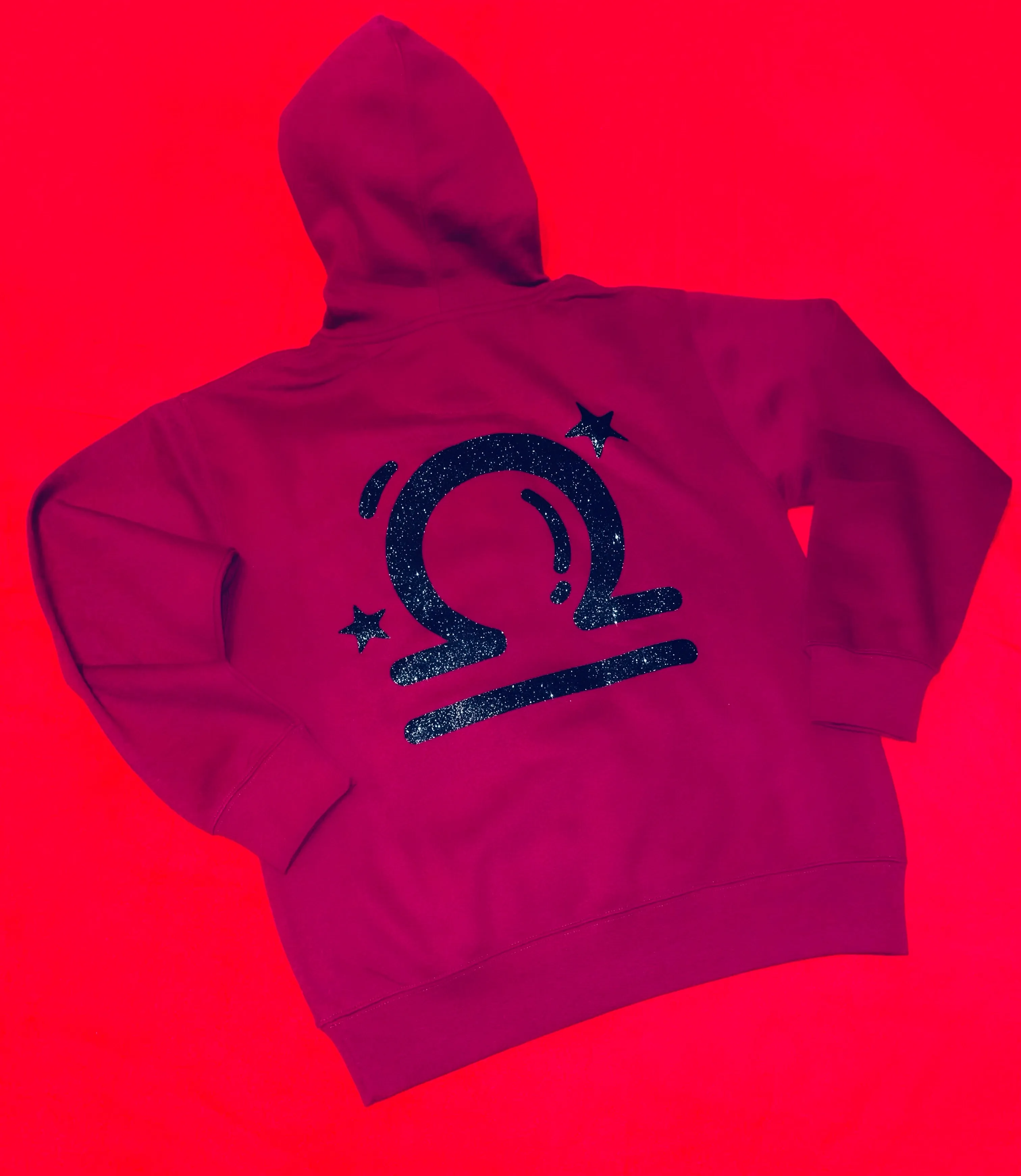 F.A. Unisex Signature Libra Zodiac Jogging Set (Burgundy & Black Sparkle)