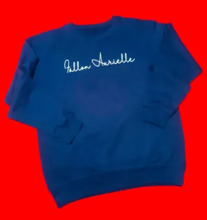 Fallon Aurielle & F.A. Unisex Signature Crewneck Sweater (Royal Blue & Holographic)