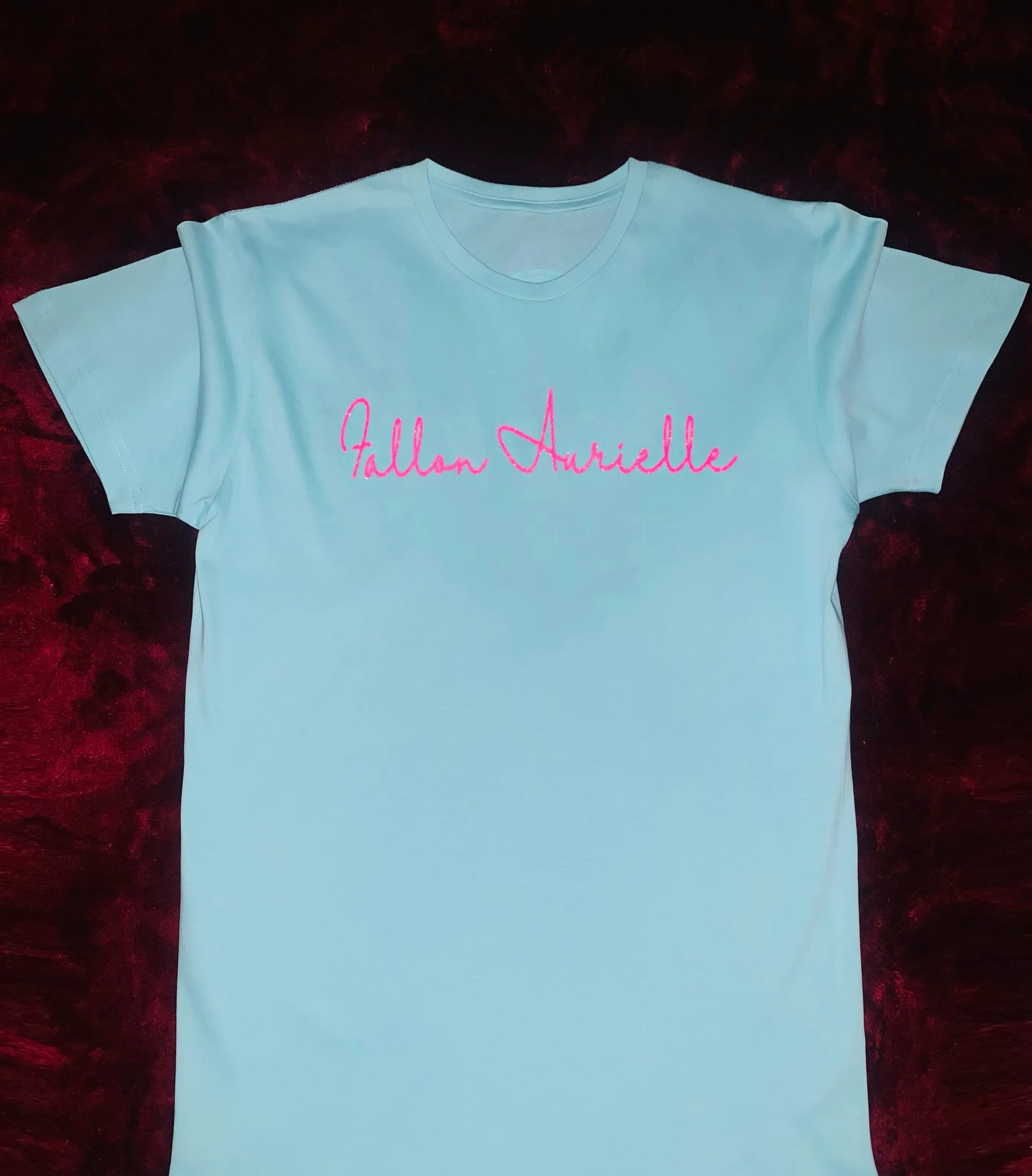 Fallon Aurielle Signature 3 Piece Virgo Logo & Name Zodiac Biker Short Set (Turquoise, Pink Sparkle & Mermaid Color Tie Dye)