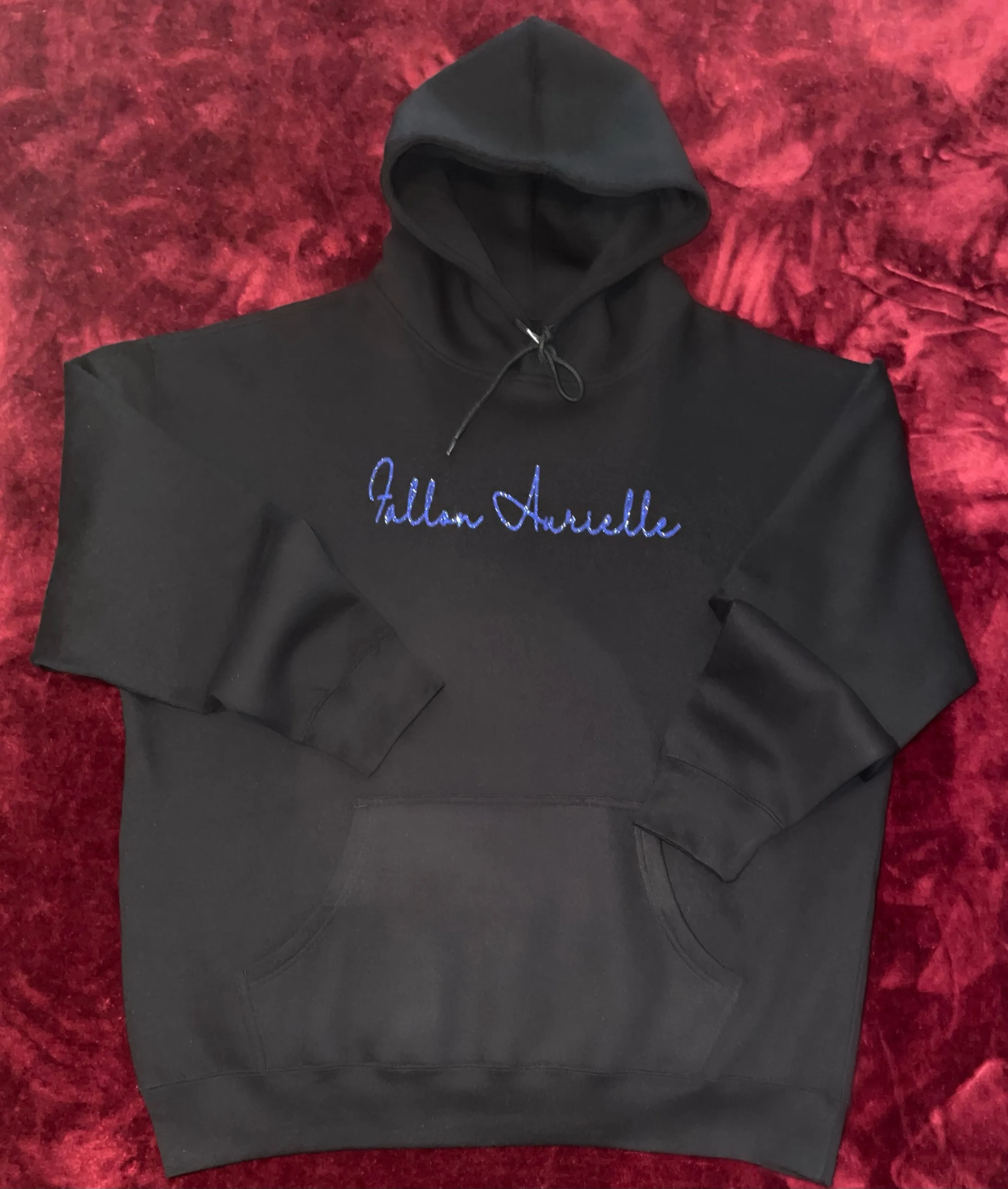 Fallon Aurielle Unisex Signature Aquarius Logo & Name Zodiac Jogging Set (Black & Purple Sparkle)