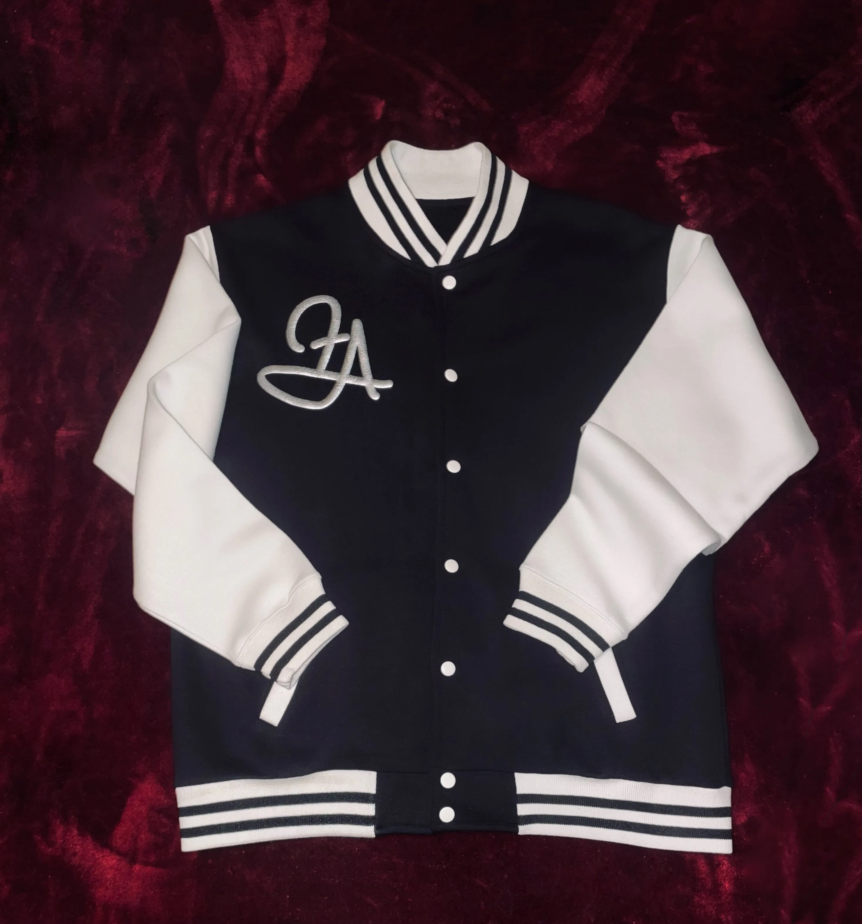 Fallon Aurielle Unisex Signature Capricorn Logo & Name Zodiac Jacket Jogging Set (Black, Metallic Silver & Cream)