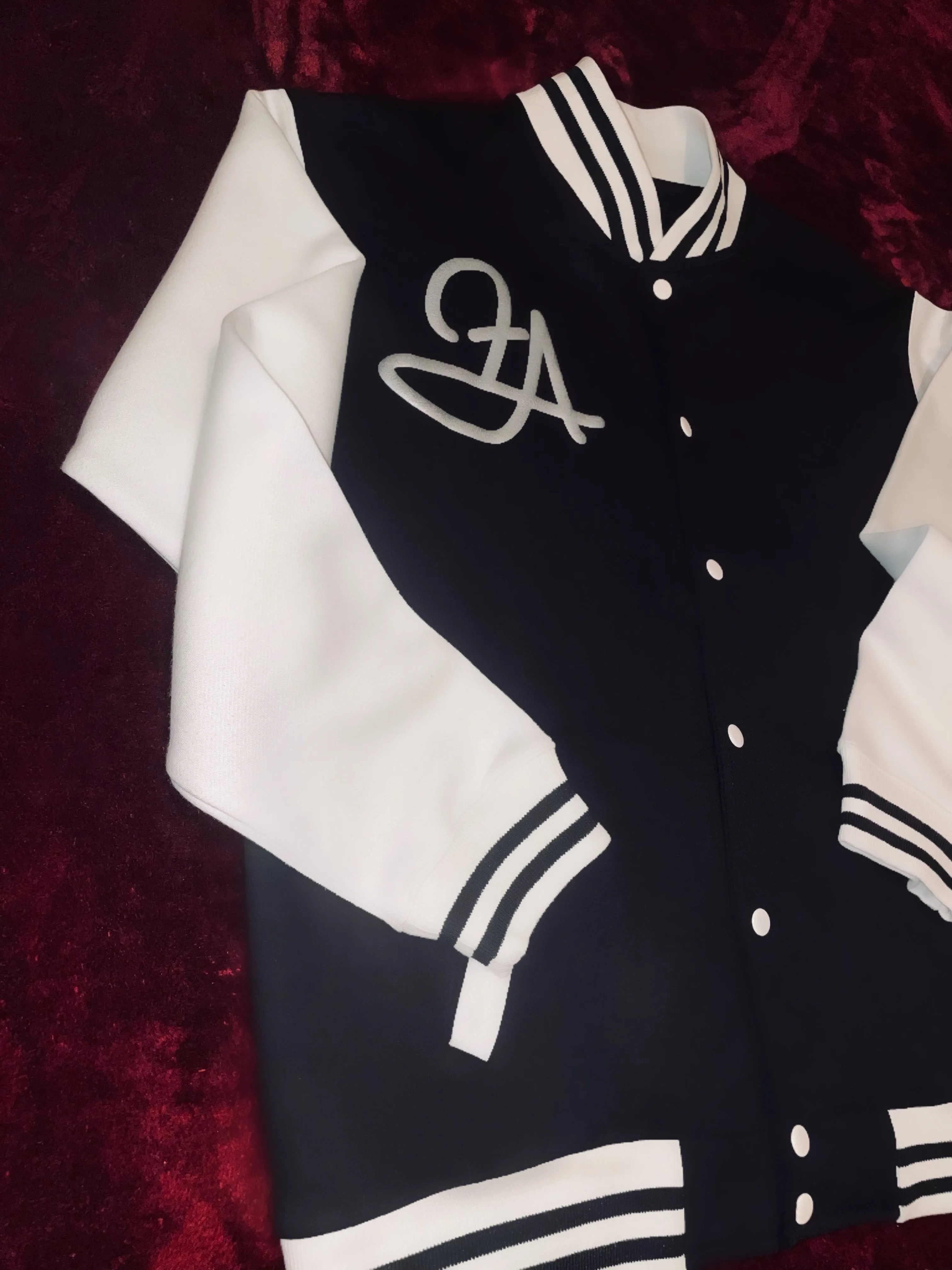Fallon Aurielle Unisex Signature Capricorn Logo & Name Zodiac Jacket Jogging Set (Black, Metallic Silver & Cream)