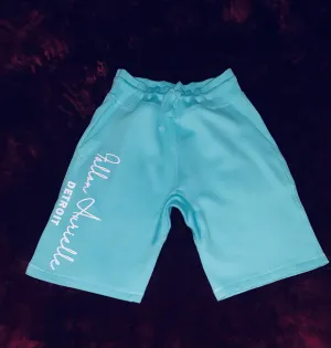 Fallon Aurielle Unisex Signature Detroit Rep Yo Set Shorts (Seafoam Green & White)