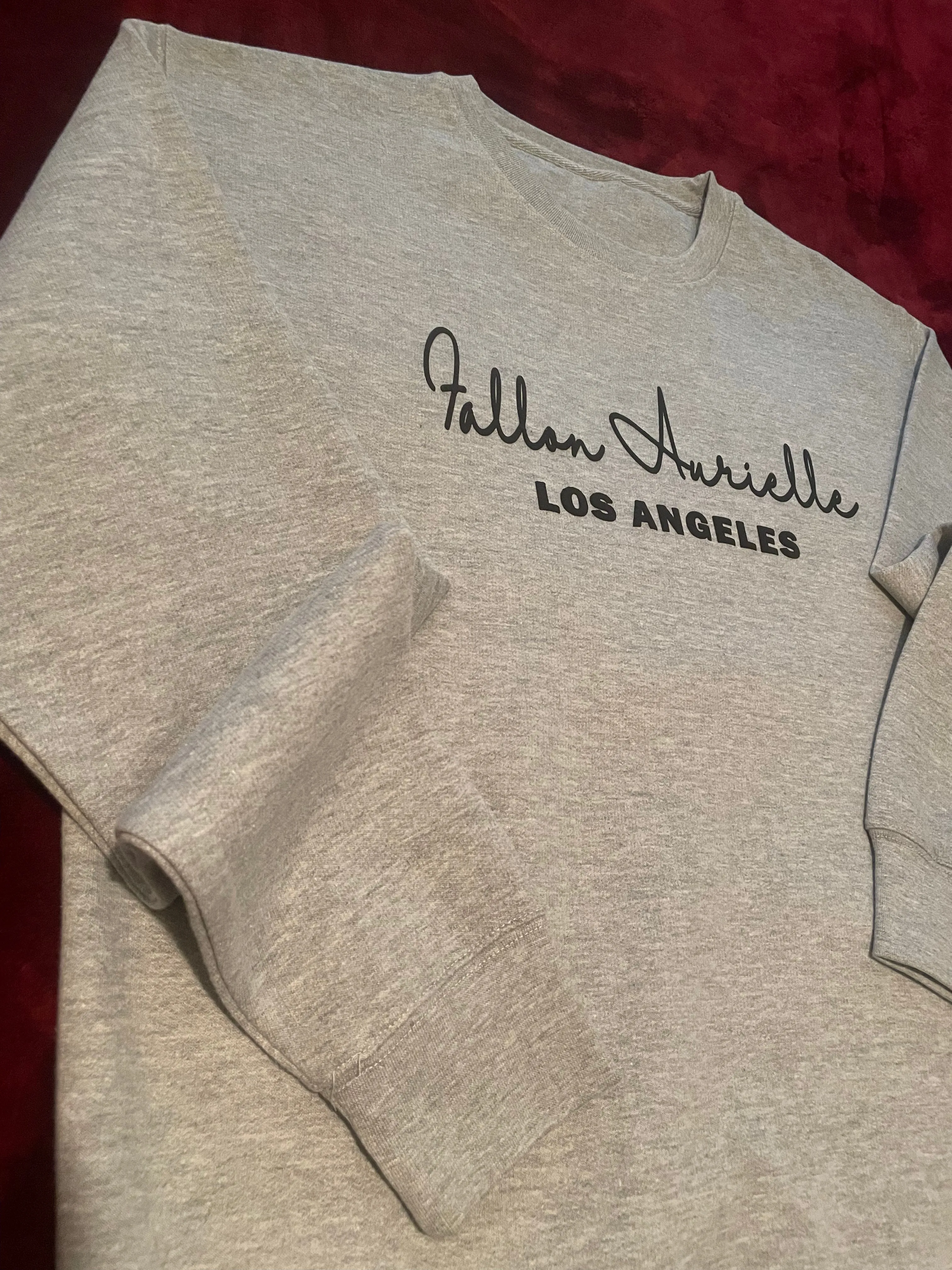 Fallon Aurielle Unisex Signature Los Angeles Rep Yo Set Crewneck Jogging Set (Gray & Black)