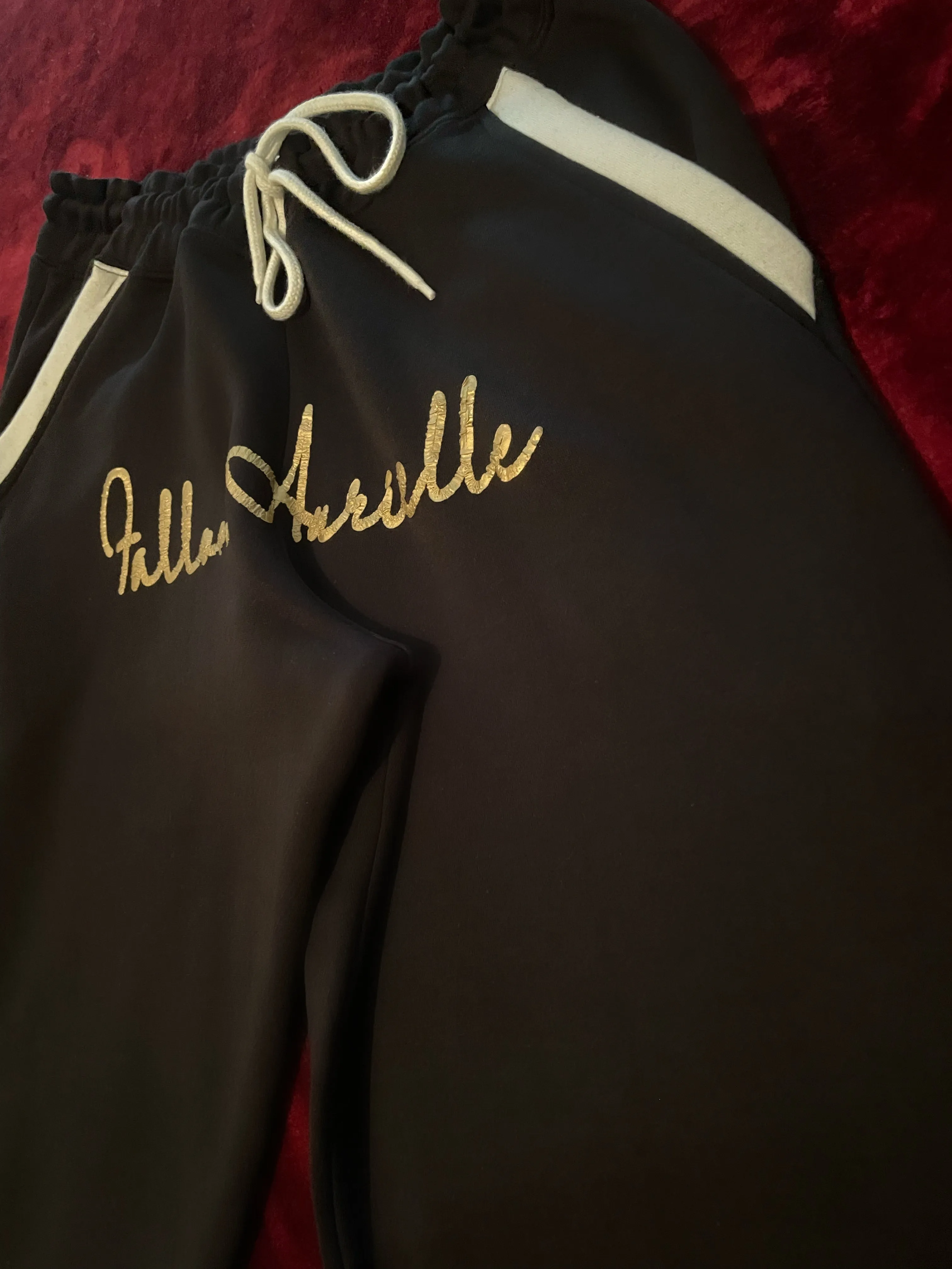 Fallon Aurielle Unisex Signature Taurus Bull Zodiac Jacket Jogging Set (Black, Antique Gold & White)