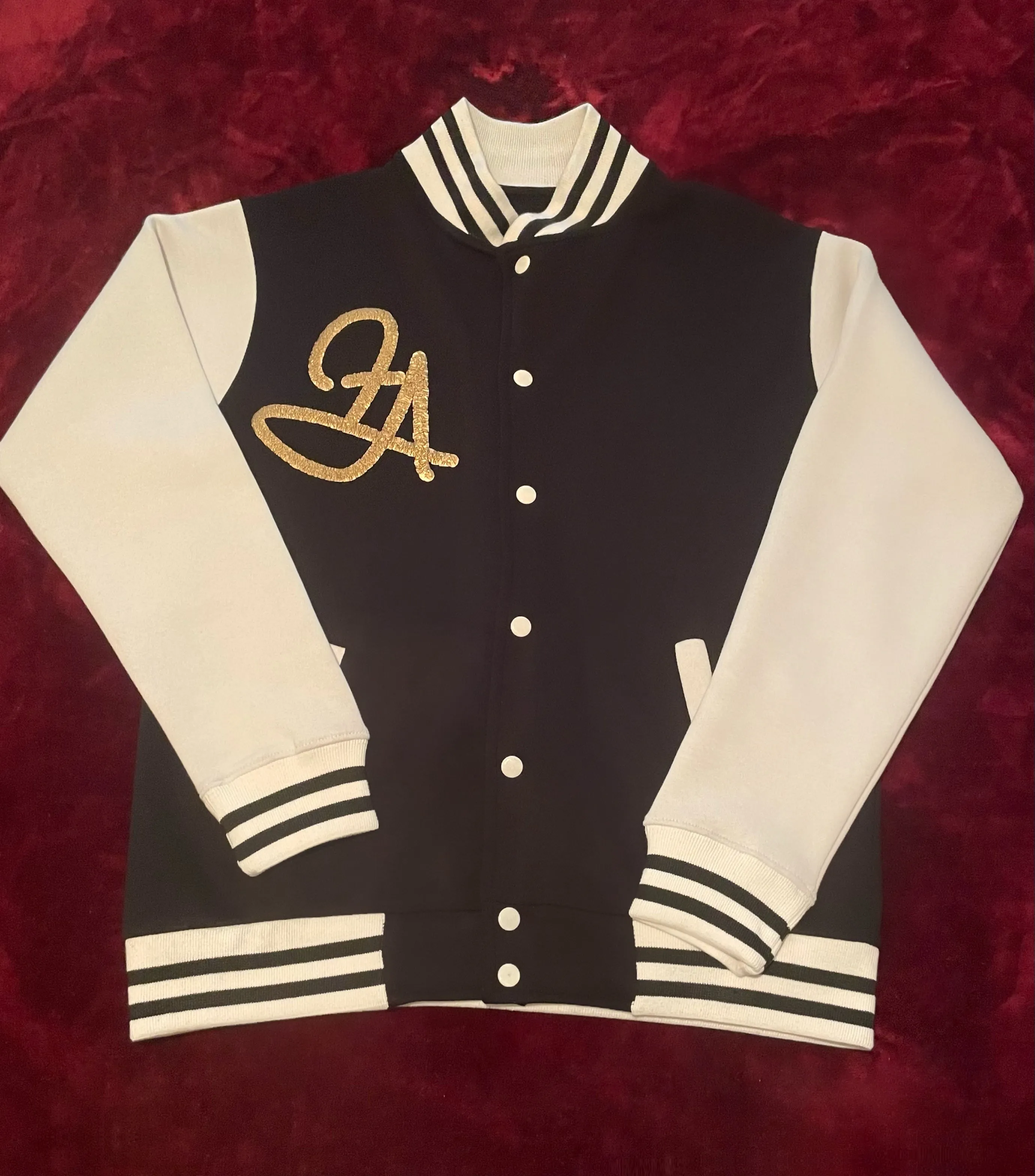 Fallon Aurielle Unisex Signature Taurus Bull Zodiac Jacket Jogging Set (Black, Antique Gold & White)