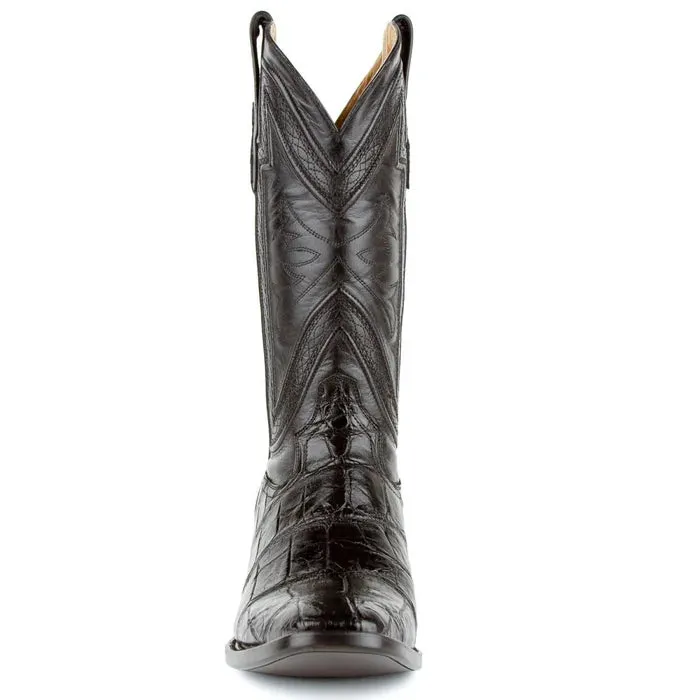 Ferrini Bronco Men's Print Pirarucu Fish Boots Handcrafted Black 4339304